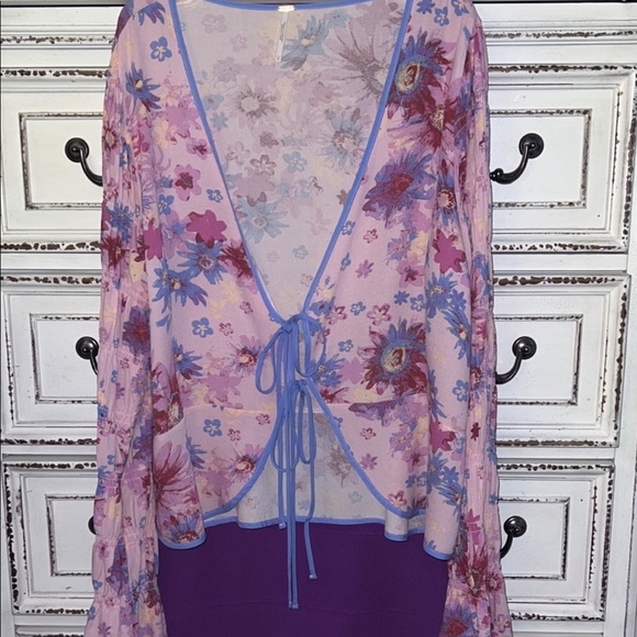 💜💗 💙Free People rushed long sleeve top bonus skirt Size Large - Picture 4 of 15